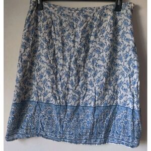 Blue Plate Women's 100% Cotton Floral Skirt Lined Side Zip Size‎ 14 Vintage